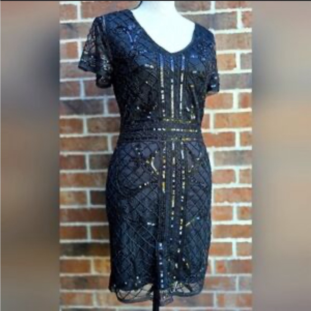 Verty Black Sequin mini Dress